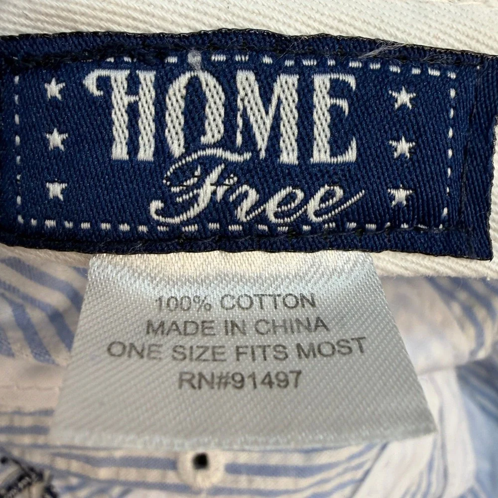 Home Free Arkansas Seersucker Hat Blue White Striped Cotton Baseball Cap OSFM
